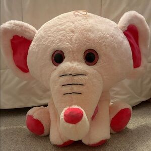 Adorable Pink Elephant Stuffed Toy 16”